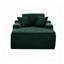 Canapé-lit inclinable 47 po en velours côtelé avec support à ressorts ensachés, siège simple rembourré vert