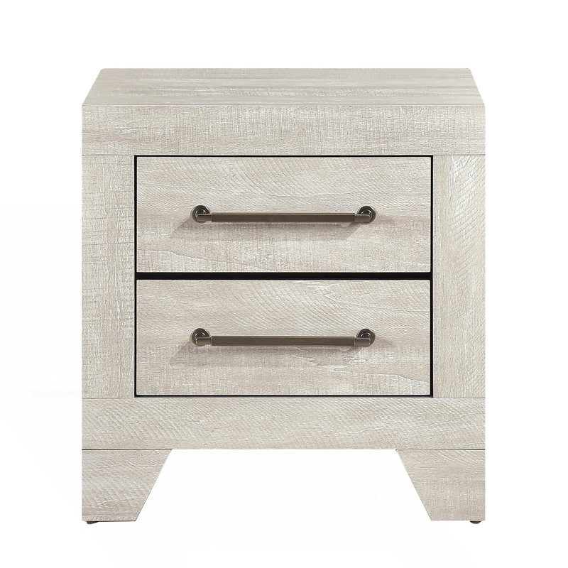 Contemporary Nightstand With 2 Drawers