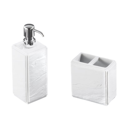 NM Zen Bath Nicole Miller Toothbrush Holder & Lotion Dispenser Set