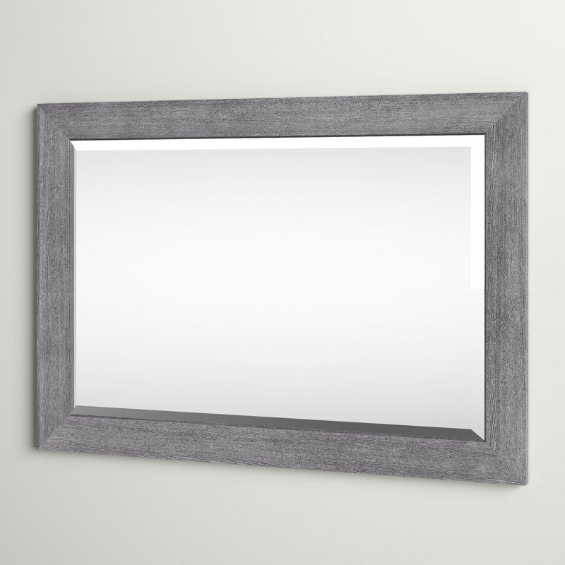 Roulston Flat Wall Mirror, 29" x 41", Gray
