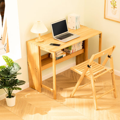 Foldable Desk For Small Spaces, Suitable Home Office, Bedroom, Dorm, And Apartment, With Reinforced Hinges Smooth Folding Desk, Space Solution Ergonomic Design Increased Productivity