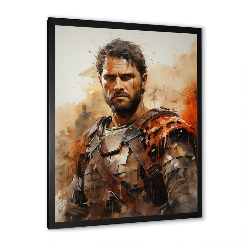 «Cianan Emperor Commodus Gladiator Portrait», reproduction sur toile, H 40 po x l 30 po x P 1,5 po, Cadre photo noir