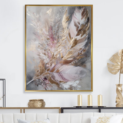 «Langworthy Pink Feather Boho Majesty I», reproduction sur toile