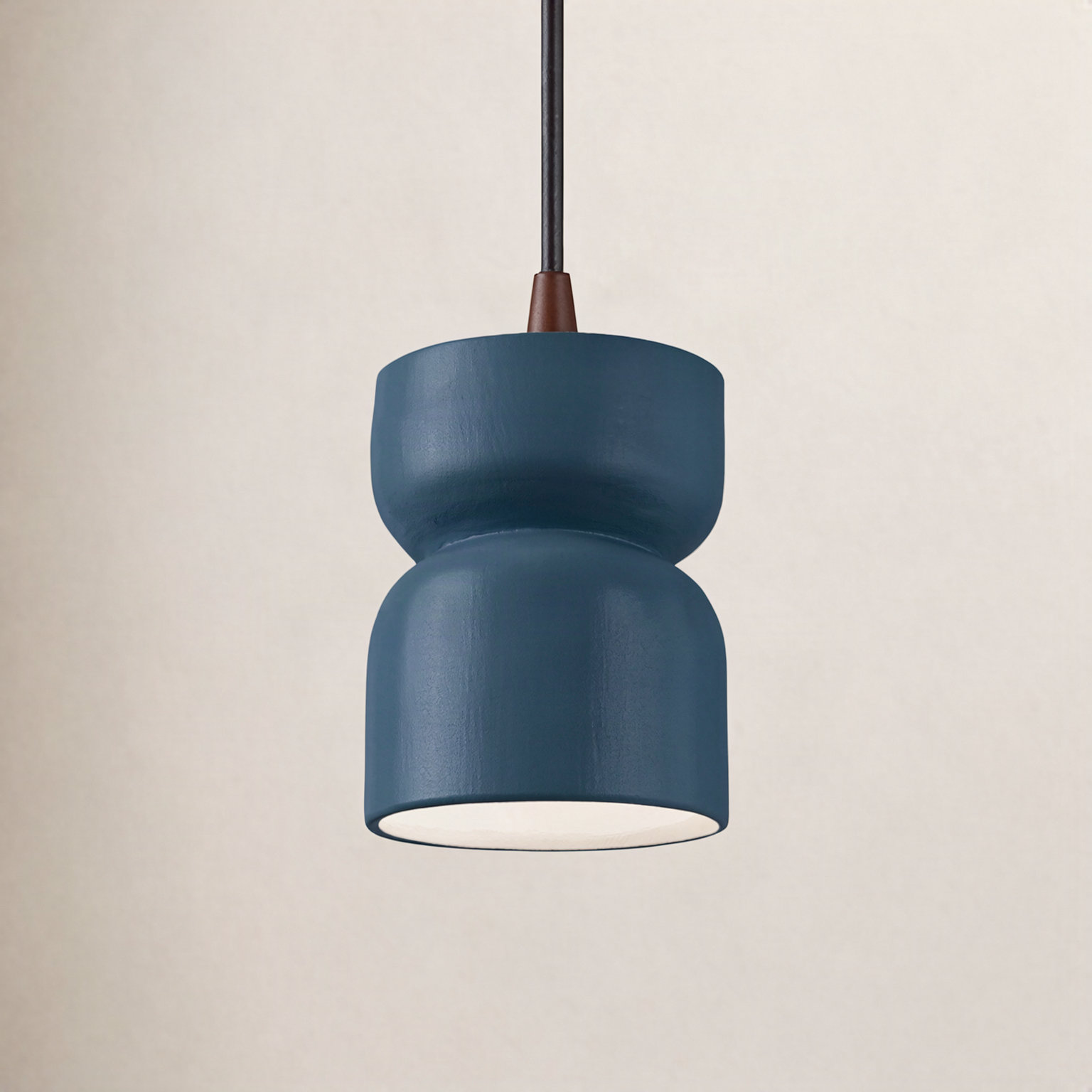 Leni Dimmable Ceramic Single Light Pendant, Midnight Sky, Dark Bronze
