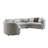 Sectional Sofa, Boucle, 3 Pieces, Gray, 9 Down Feather-Filled Accent Pillows