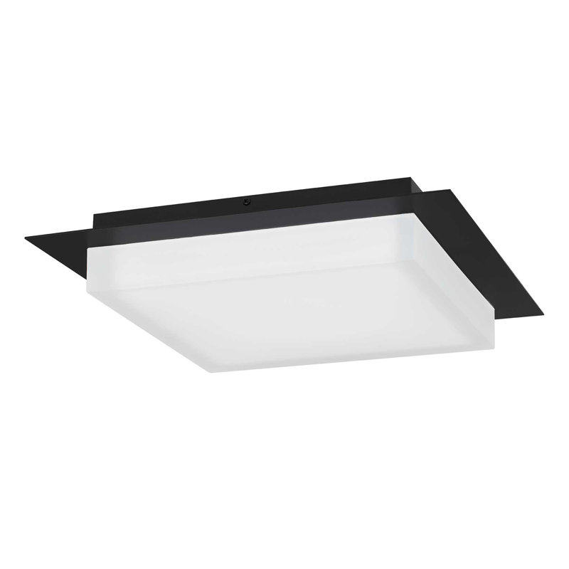 Plafonnier encastré à DEL 14 po carré noir intégré, 2.75" H x 14" W x 14" D, Black