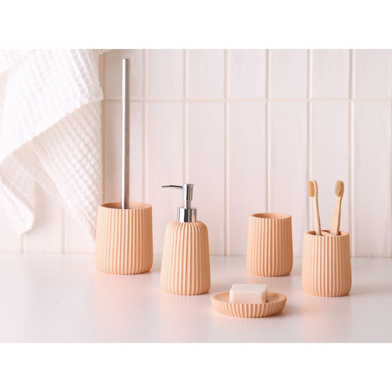 5-Piece Bathroom Accessories Set POZUZO Mint Green, Orange