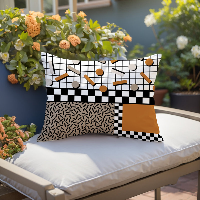 Coussin lombaire intérieur / extérieur Lumo, Rectangle H 18 po x l 25 po, Orange