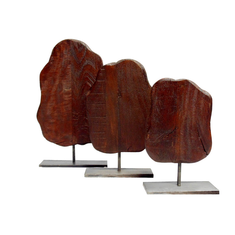 Ensemble de 3 sculptures Emilion, Marron foncé