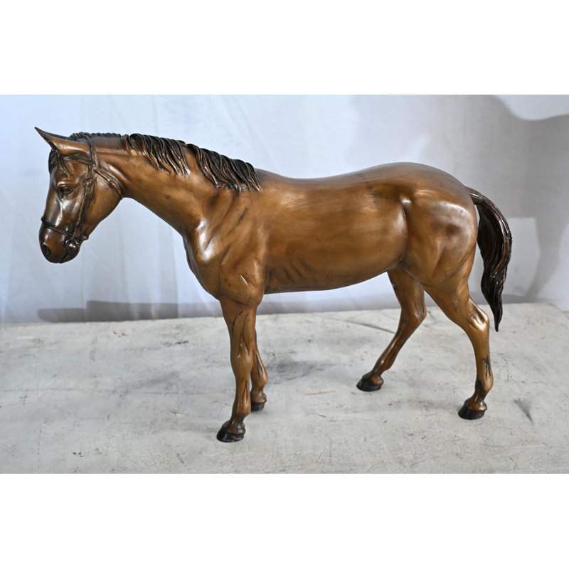 Sculpture cheval debout statue en bronze 20 po x 5 po x H 14 po