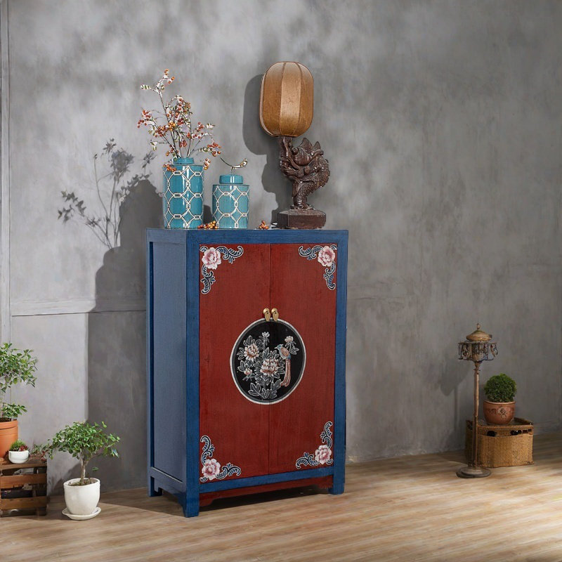 Armoire d'entrée en orme massif