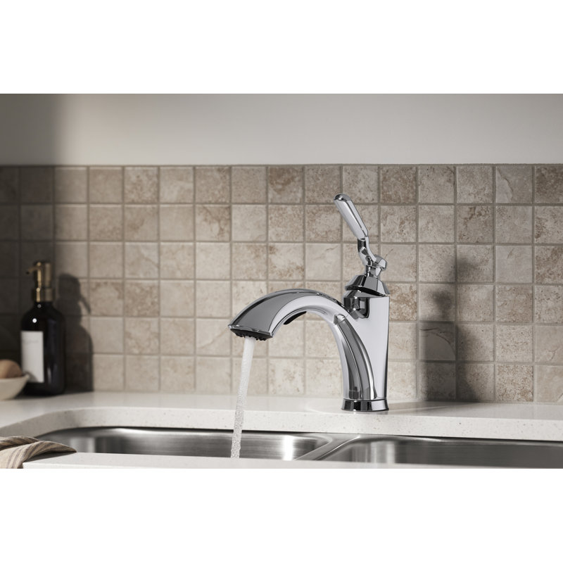 Ludington Pull Out Single Handle Kitchen Faucet with MasterClean and Side Spray, Vibrant Stainless