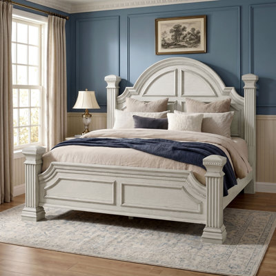 Adames Bell-Shaped Headboard Wood Panel Bed