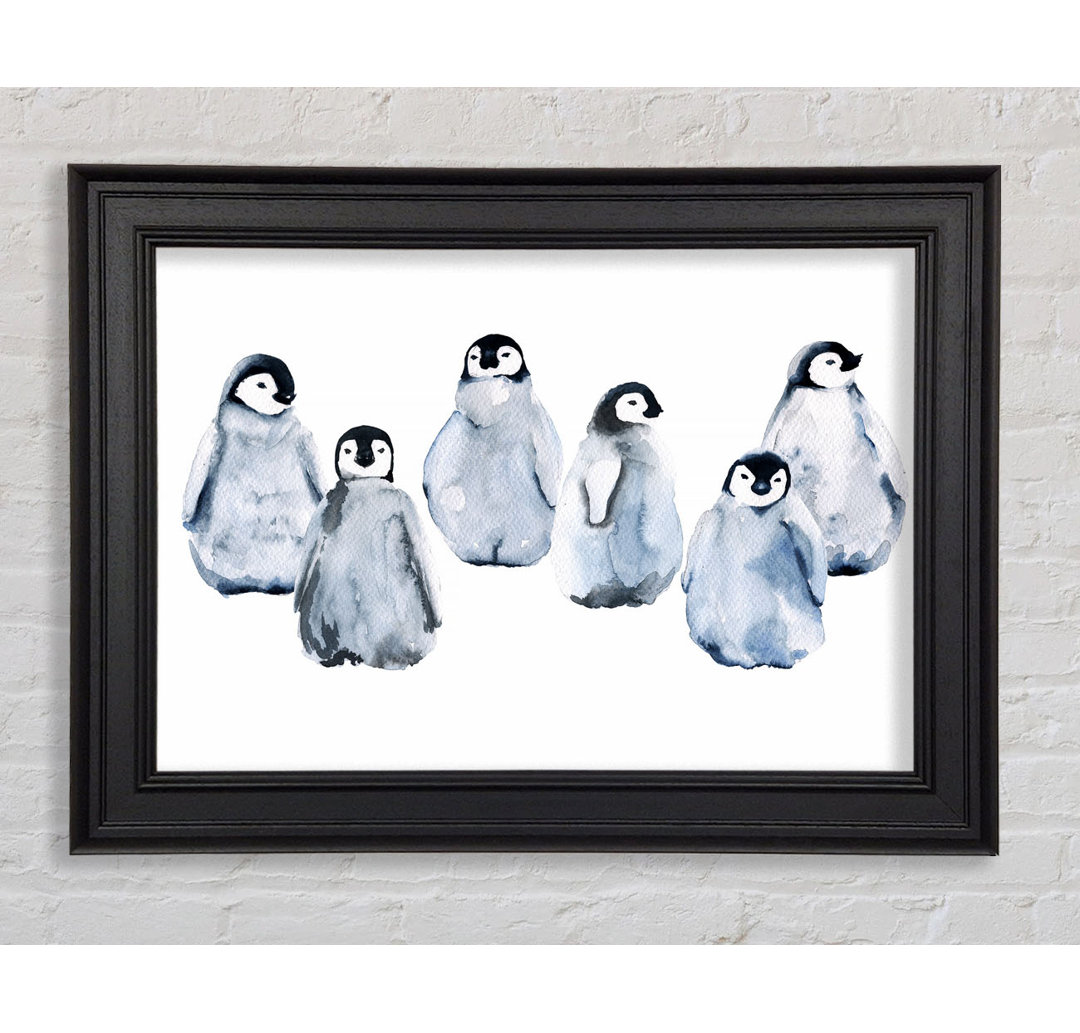 Gerahmtes Leinwandbild Penguin Family