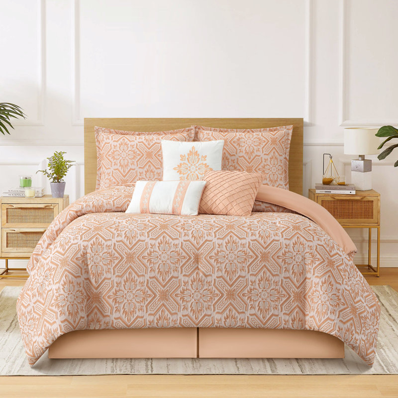 Ensemble d'édredon 7 pièces Blaze Jacquard, Grand édredon et 6 pièces supplémentaires