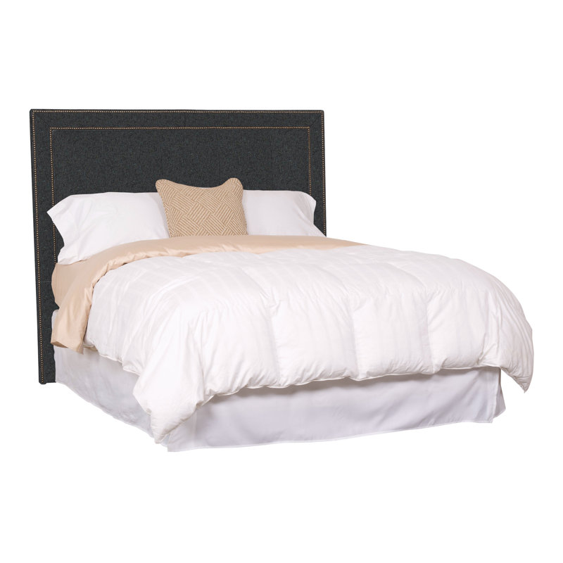 Hillary/Hank Queen Nailhead Upholstered Panel Headboard, Ian Lagoon, Yes