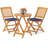 Eramana Round 2 - Person 23.5" Long Bistro Set with Cushions, Solid Wood-537143356