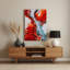Abstrait fluide, art mural en métal rouge 5-2053000107