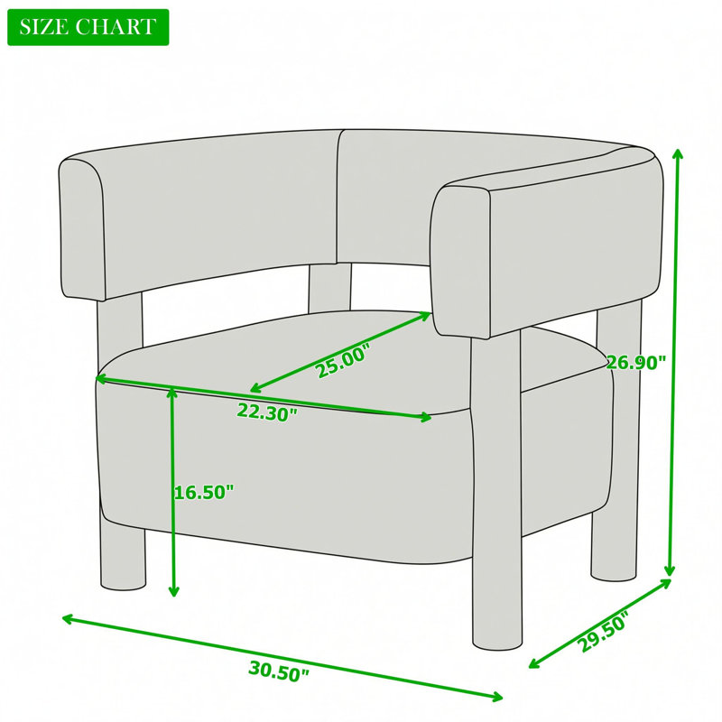 Fauteuil d'appoint rembourré en boucle