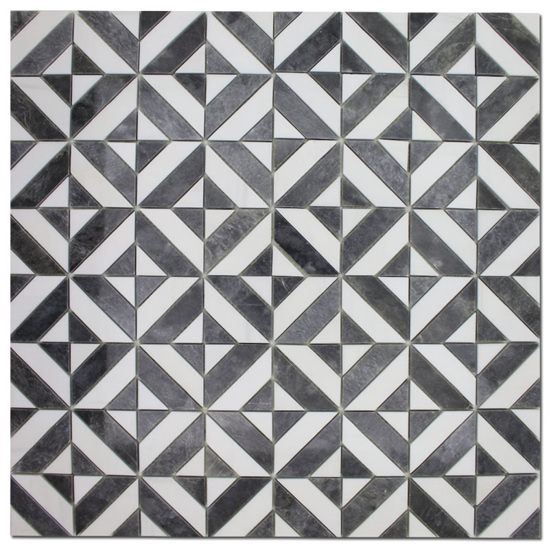MATRIX LATTICE 12" BARDIGLIO w GRAY, White/Gray