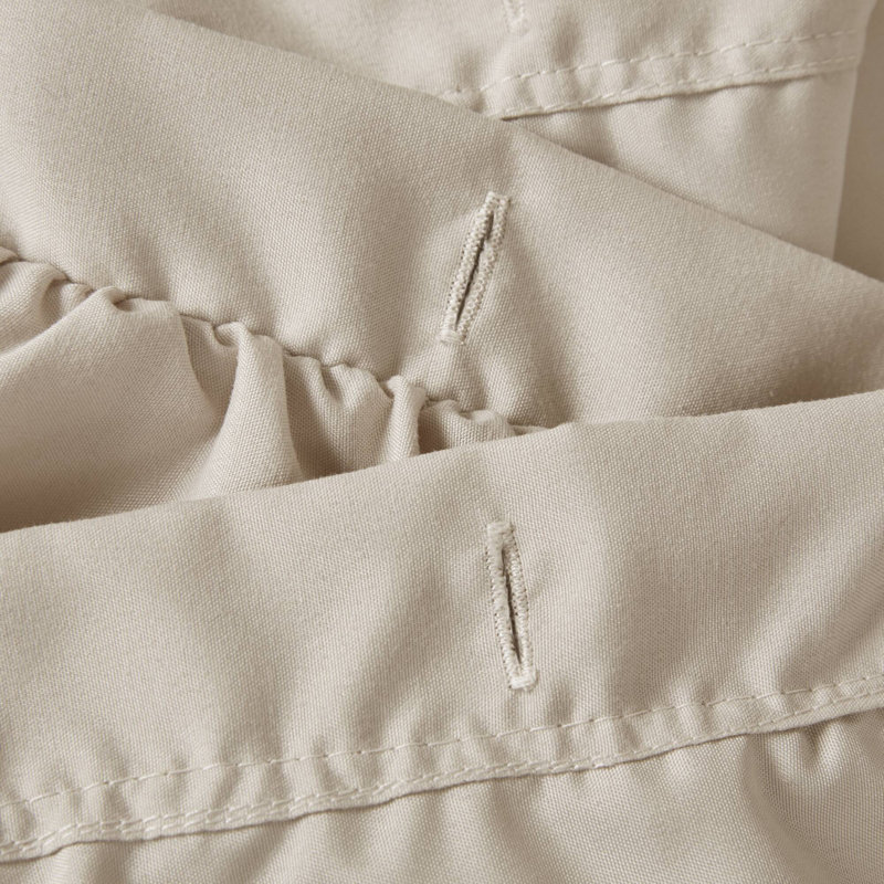 Rideau de douche Grace Beige Uni à volants simples 72x72'', H 72 po x l 72 po, Beige