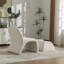 Fauteuil d'appoint moderne sans accoudoirs en chenille de 24,8 po de largeur avec repose-pieds avec rangement pour la maison et le bureau (beige)-114122741