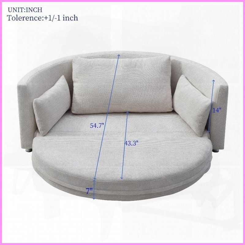 Canapé-lit double pliable beige - Canapé convertible 3-en-1 avec coussins pour le salon / balcon