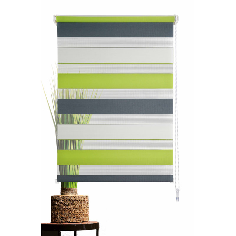 Fit-ball Room Darkening Roll-Up Blind, Fresh Green/Grey, 160 cm L x 140 cm W
