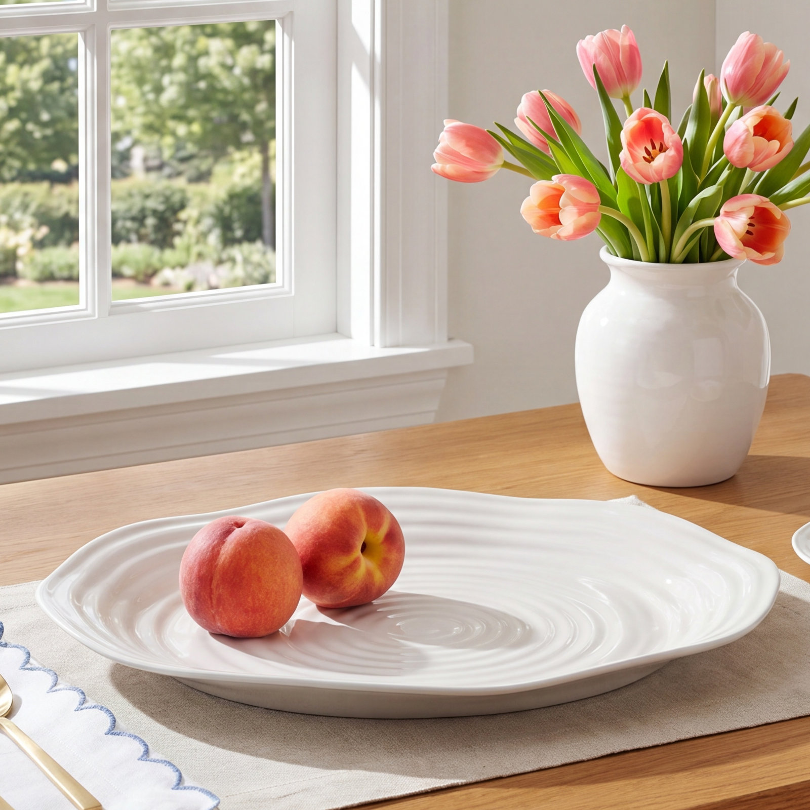 Sophie Conran White Oval Platter, 5.3'' H x 13'' L x 17'' W
