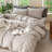 MooMee Lightweight Duvet Cover Set with Zipper Closure 8 Ties 100% Washed Cotton Linen Like Textured Soft Breathable All-Season-111701512-111990381