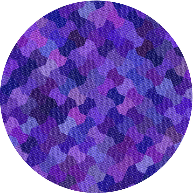 Geometric Indoor Rug, Round 3'