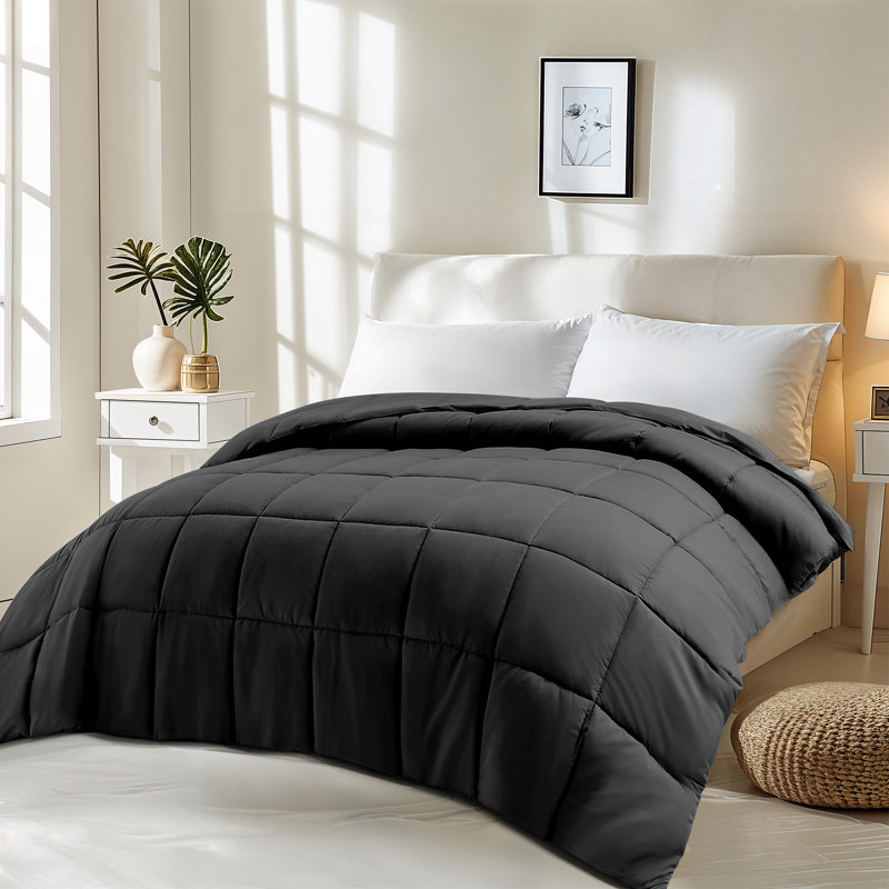 Machine Braided Comforter, California King Comforter, Gray