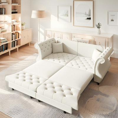 83.8" Oversized Chesterfield Sofa Bed