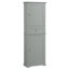Grande armoire de rangement pour salle de bain, armoire de rangement autoportante avec tiroir et tablette réglable, panneau de fibres à densité moyenne avec finition peinte-73394829
