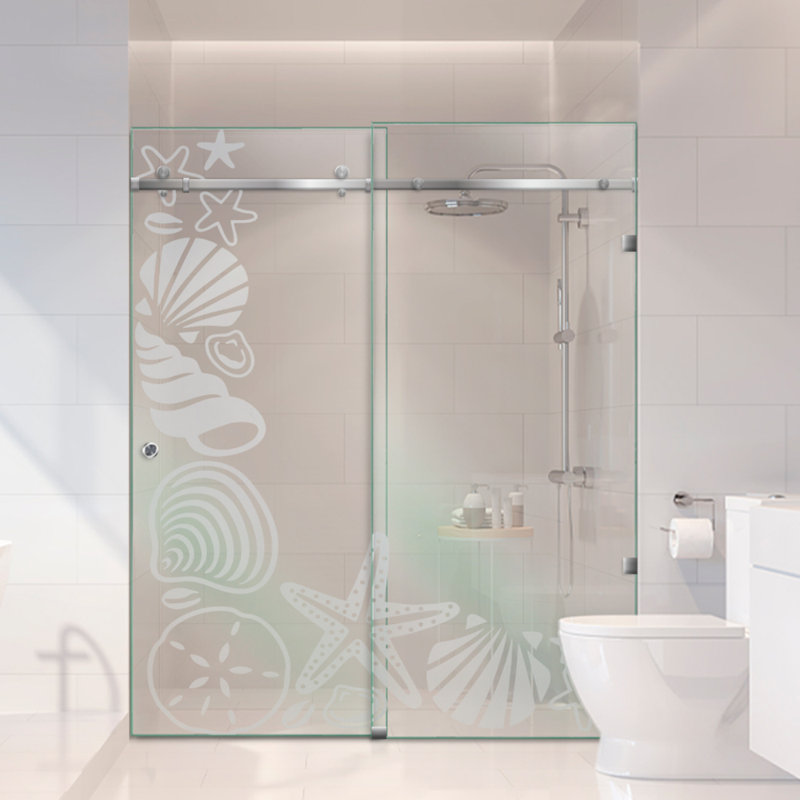 Portes de douche coulissantes en verre l 56 po x H 80 po, Gauche, Non privé