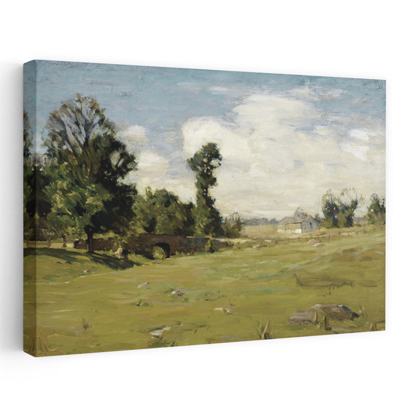 Paysage champêtre abstrait contemporain, art naturel, H 36 po x l 24 po
