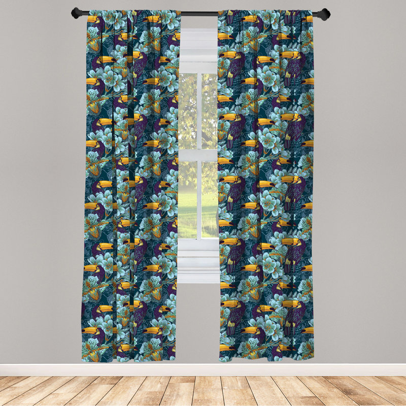 Panneau coulissant semi-diaphane avec passe-tringle Birds, 28 po x 63 po