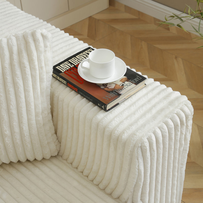 Canapé modulaire de 109 po, canapé modulaire Cloud avec siège profond, canapé en L moderne pour le salon et la chambre à coucher, sans assemblage requis, (blanc)