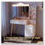 Bureau de coiffeuse avec miroir et lumières