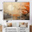 Lune sur tangerine au crépuscule paysage - ensemble de salon d'art mural chinois-107759934-107759935
