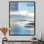 «Blue Oceans Edge of Wonder Accents With White», art mural sur toile, abstrait bleu