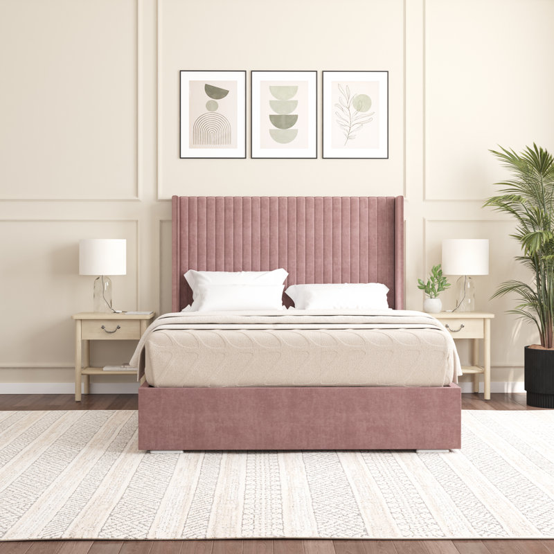 Shelton Upholstered Bed Frame, Lilac, Single (3')