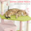 Arbre à chat de 73,6 po, conception de fantaisie florale, deux condos et grattoir, grand arbre à base élargie avec fantaisie, convient à 2 3 chats, zones à grattage multiples, stabilité de la sangle de pointe