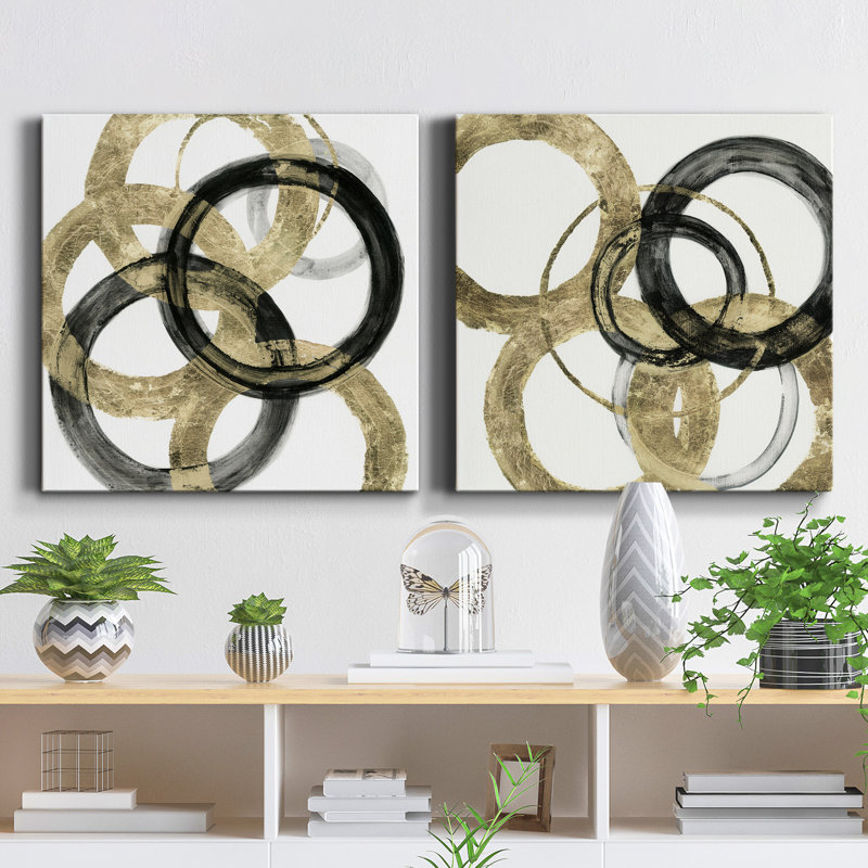Ring I - 2 Piece Print, 16" H x 32" W x 1" D, Wrapped Canvas