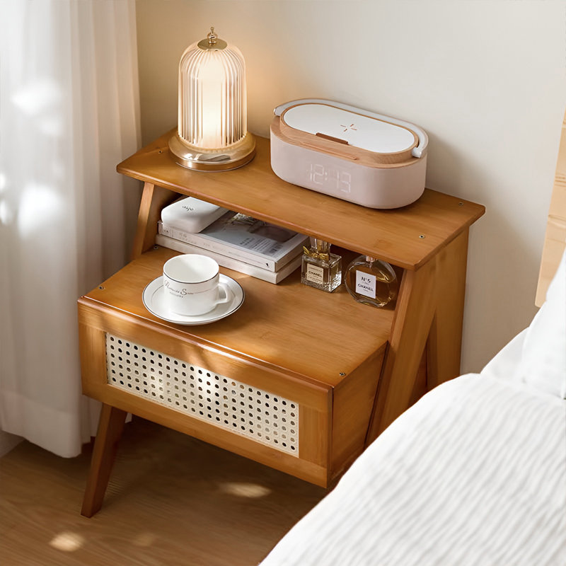 47.5cm W Solid Wood Bedside Table