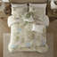 Ensemble de housse de couette et oreiller 100% coton très grand / très grand - conception botanique tropicale, fermeture à glissière cachée, housse lavable à la machine de 5 pièces avec coussins décoratifs pour le bord de mer, imprimé,