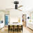 Modern Flush Mount Ceiling Fan With Led Light And Remote Control, 3 Abs Blades Noiseless Reversible Dc Motor For Patio Living Room