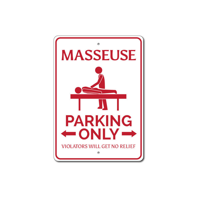 Enseigne de masseuse en aluminium, H 10 po x l 14 po x P 0,04 po