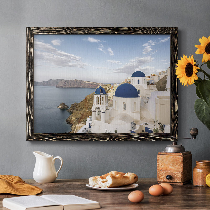 Santorini View, reproduction d'art sur toile, Noir, H 14 po x l 20 po x P 1,5 po
