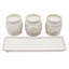 Support à bougie chauffe-plat 7,5 x 2,5 x 2,5 po, blanc
